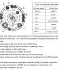 No Sweat Performance 4500W Water Cooled Spindle wiring diagram illustrating connections and thermistor parameters.