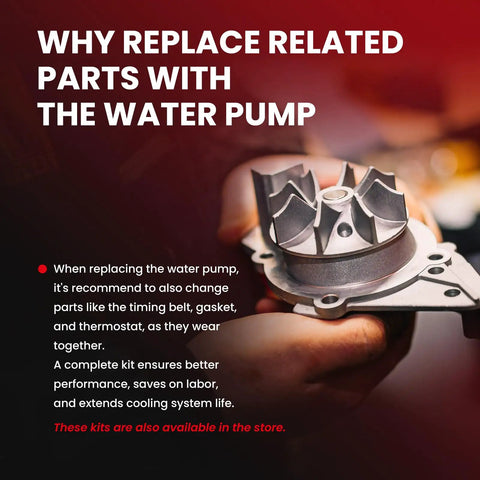 Premium Engine Water Pump For Kia Optima Rondo Sorento Sportage 2011 Through 2021 Heavy Duty shown in hand for installation guide.