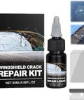 Windshield Crack Repair Kit 2026 Upgrade With Quick Fix Liquid For Cracks And Chips Easy DIY Glass Repair Tool package and contents