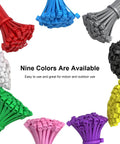 Nine colors of 100 Pack 8 Inch Self Locking Nylon Cable Ties Heavy Duty Multipurpose 0.18 Inch Wide With 50 Lb Tensile Strength
