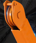 Close-up of the pulley mechanism on the Smooth As Butter Hydraulic Engine Hoist With Foldable Boom.