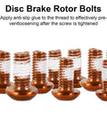 Orange Mountain Bike Rotor Bolts Set for Six Bolt Brakes Stainless T25 Steel Rust Resistant Hardware