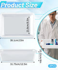 Three Pack Polypropylene Containment Tray Set 15 Inch Long, 10.8 Inch Wide, 4 Inch High Rectangular Lab Tray For Sterilizing