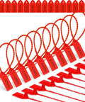 Massive 500 Piece Plastic Tamper Seals For Fire Extinguishers With Numbered Tags And Zip Ties, Red 9.8 Inch Long Self Locking Safety Tags