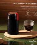 Electric Blade Coffee Grinder For Fresh Grounds In Minutes Fast And Quiet Easy To Clean Black Finish Ideal For Home Brewing