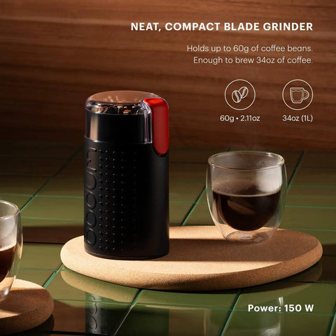 Electric Blade Coffee Grinder For Fresh Grounds In Minutes Fast And Quiet Easy To Clean Black Finish Ideal For Home Brewing