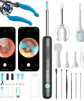 Ultra Ear Wax Removal Kit With Camera Ear Scope 10MP Lens And 3X Magnification showing accessories and tools