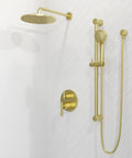 Contempra Stacked Shower Diverter Trim With Two-Handle Design In Brushed Gold Valve Not Included Compatible With 015-3WDNSS Or 015-6WDSS