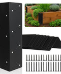 Hard Core 8 Pack Heavy Duty Steel Corner Brackets For Raised Garden Beds with screws and planting box.