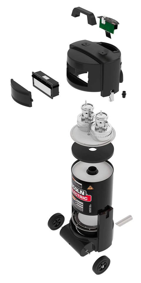 Exploded view of Portable Fume Extractor With 8 Foot Hose For Welding Soldering Grinding Fumes On The Go Lightweight Durable Air Purifier