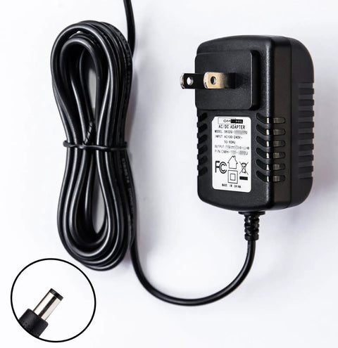 12V AC Power Adapter Works With Yamaha DGX-230 Keyboard, 8 Foot Cord, showing plug and close-up of connector