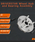 Rear Right Wheel Hub And Bearing Assembly For Dodge Journey 2009 Through 2019 With Abs Five Lug Direct Fit Replacement Oem Grade Quality