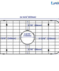 Diagram of Black Stainless Steel Sink Grid For Kitchen Sinks 24 15/16 By 13 1/8 Inch Pro Grade Bottom Protector And Grate showing dimensions.