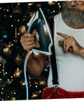 Man holding iron with High Temperature PTFE Steam Hose For Irons And Steam Cleaners Lightweight And Easy Install Replacement