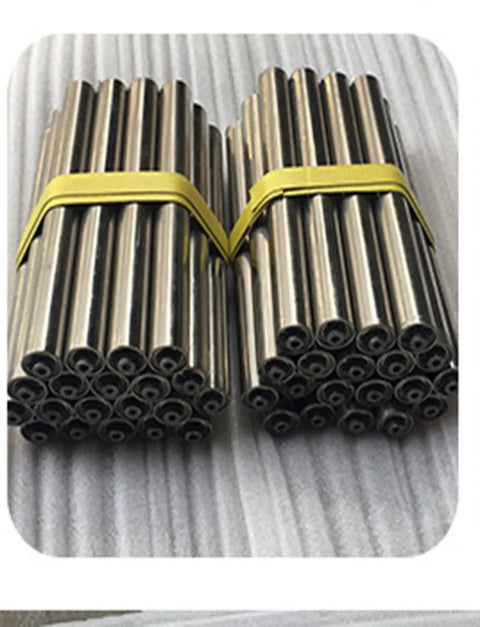 Stainless Steel Conveyor Rollers 9 Pack Unpowered Replacement Heavy Duty Sliders DIY And Shop Floor Ready 1 Inch 1.5 Inch 2 Inch Diameters low-angle view, bundled rollers