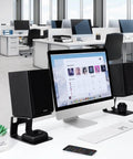 Desktop Speaker Stands With Vibration Absorption Pads, Heavy Duty Pair Supports Up To 40lbs, Tilt 5 Degrees for Crisper Sound