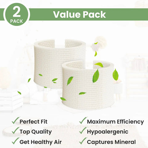 Universal Humidifier Filter For AIRCARE Essick Air MA1201 MA0950 MA1200 And Kenmore 2 Pack with odor resistant wood fiber