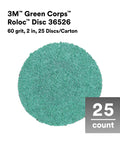 Green Corps Roloc Disc 80 Plus Grit 2-Inch Quick Change Discs Pack Of 25 Heavy Duty For Grinding Coating Removal Fast Cutting Paint Removal Weld Dressing Now, displayed as a single green disc.
