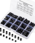 960 Piece Black Nylon Spacers Assortment Kit For Screws And Electrical Installations, Round Spacers For Outlet And Switch Receptacle Mounting, DIY Friendly Multi Size Inner Diameters And Lengths For Stable Misalignment Fix, organizer box