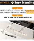 Illustration showing installation of 10 Pack Brushed Nickel Cabinet Pulls 5 Inch Arch Twisted Silver Handles on a drawer.