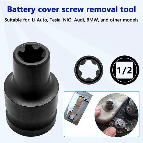 Solid As A Rock Half Inch Drive EV Hybrid Socket Kit For Tesla And Mainstream Electric Cars With Battery Disassembly Tools AC Compressor Wrenches Pro Chrome Gear Ready To Roll battery cover screw removal tool with socket design