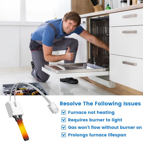 Top Tier Gas Stove Igniter And Flame Sensor Assembly For Rapid Furnace Starter Swap Reliable Home Cooking Boost Fast Heat Generation And Zero Headache Appliance Repair Solution Forever