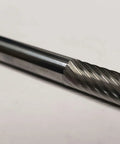 SA-1 Cylinder Carbide Burr 1/4 Inch Shank Single Cut Solid Carbide for metalworking and deburring tool, close-up view