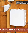 Outdoor Electrical Junction Box 12 x 10 x 4.8 Inch Weatherproof Dustproof Waterproof Enclosure mounted on wooden wall