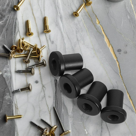 Heavy Duty Carbon Steel Barn Door Clamps Set With Flat Door Spacers For Sliding Track And Replacement, black finish.