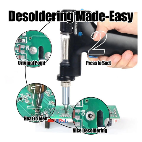 Using High Power Soldering Hot Plate Desoldering Station 90W With Auto Shutoff for precise PCB repair; step-by-step process shown.