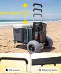 Beach Wagon With 12 Inch Massive Wheels For Sand And All Terrain Hauling, Heavy Duty Foldable Cart With Balloon Tires on beach