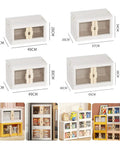 No Sweat Large Plastic Storage Bins With Secure Lids Fold Flat Stacking Organizers For Dorms Home Offices And Closets display with size details.