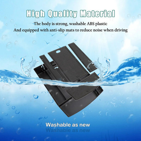 Must Have Center Console Organizer For VW Atlas And Atlas Cross Sport 2024 To 2026, dual-layer tray, ABS plastic in water background