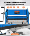 12 Inch 3 In 1 Sheet Metal Brake Shear Roll Machine With 20 Gauge Capacity And 90 Degree Bend showcasing segmented bending blades