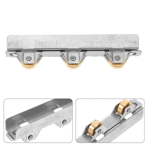 Heavy Duty Glass Sliding Door Roller Wheel Double Bearing Smooth Operator Pulley showing durable metal construction and smooth glide.