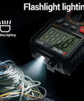 6000 Counts Magnetic Digital Multimeter with flashlight illuminating wires for automotive use