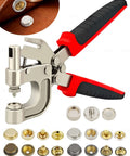 Heavy Duty Snap Fastener Tool Kit With Built In Hole Punch, 40 Sets Four Color Metal Snaps for Boat Cover Repair, Marine Grade Pliers and Dies
