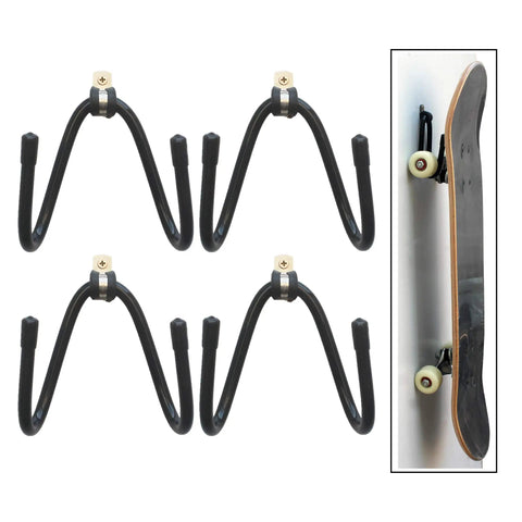 Four Pack Adjustable Skateboard Wall Mount Racks With Hardware Holds Four Boards Vertically For Dope Wall Display And Organization