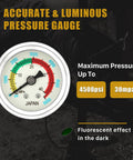 Pressure gauge of 3 Stage PCP Hand Pump For Air Rifles And Airguns High Pressure Up To 4500 Psi 30 MPa With 8mm Copper Quick Connector