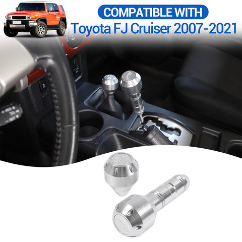 Toyota FJ Cruiser Gear Shifter Head Replacement Kit Slick Aluminum Alloy Shift Knob Silver Upgrade For 2007 2021 Models