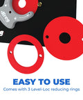 Top Shelf Undrilled Phenolic Router Table Insert Plate 3/8 Inch Thick with 3 Level-Loc reducing rings for custom router mounting