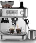 Killer Espresso Machine With Built In Grinder And LCD Display 15 Bar Professional Coffee Maker PID Temp Control brewing espresso in cups with milk steamer