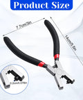 2mm Round Leather Hole Punch Heavy Duty Handheld Metal Punch Tool with soft handle, showing product size dimensions in cm and inches
