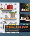 Two Pack Solid Wood Pegboard Shelf Set With No Tilt Balance Twelve By Four Inch Shelves Fit One Quarter Inch Pegboards for organizing decor