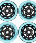 Image of 80mm 85A Inline Skate Wheel Replacement Kit Blue 4 Pack With ABEC 9 Bearings Floating Spacers High Density PU Abrasion Resistant.