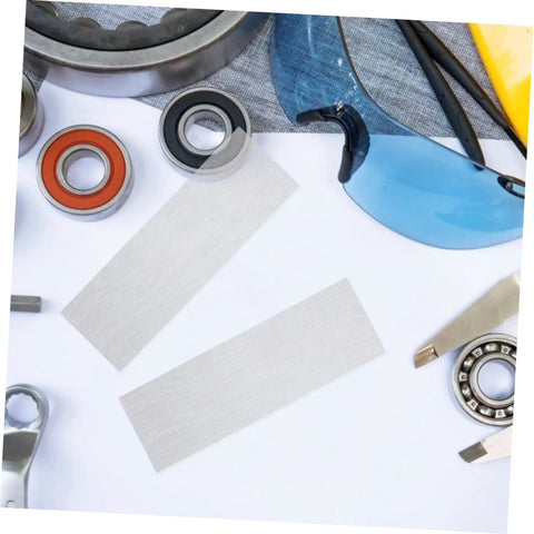 12-Piece Automotive Bumper Repair Mesh Kit For Thermoplastic Fixes shown with tools and protective gear