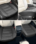 Dope PU Leather Car Seat Cover With Non Slip Grip And Full Wrap Protection Storage Pocket Easy Clean Universal Fit For 95 Percent Of Vehicles Black One Piece