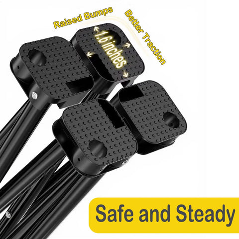 Anti-slip feet detail of Heavy Duty Folding Camping Stool and Footrest Set That Unfolds in One Step Supports Up to 400 Lbs