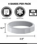 Rugged Plastic Mason Jar Screw Bands For Regular Mouth Lids Rust Free Replacement Rings showcasing 0.7" height and 2.9" diameter.