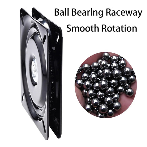 Ball bearing raceway for Two Piece 7 Inch Boat Seat Swivel With Flat Pedestal Base Black Marine Replacement Gear delivering smooth full 360 spin.